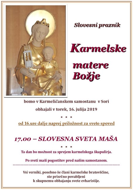 Karmelska mati Božja 2019
