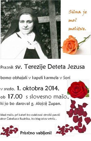 vabilo na praznik male Terezije 2014