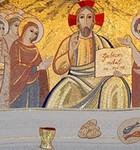 Kristus v slavi, Rupnik, mozaik v cerkvi Vseh svetih, Ljubljana 